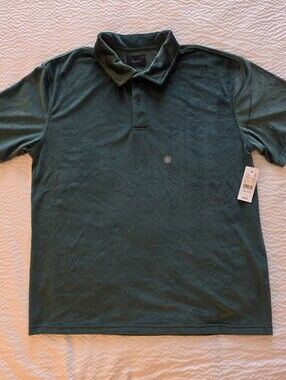 PacSun Men's Forest Green Textured Polo